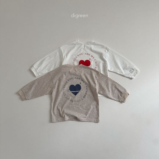 [D'Green] Heart Long T-Shirts