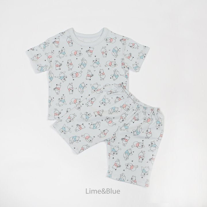 [Lime&Blue] Line Pooh Home Wear Set