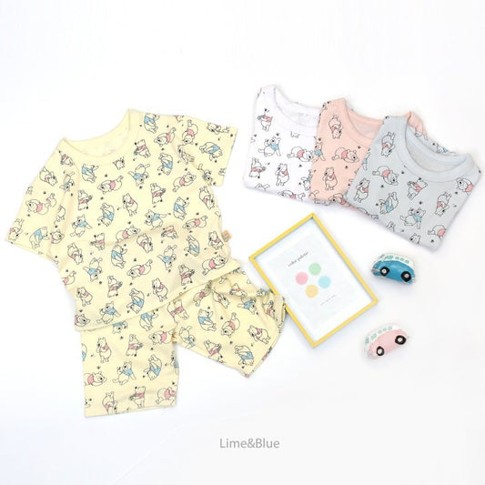 [Lime&Blue] Line Pooh Home Wear Set