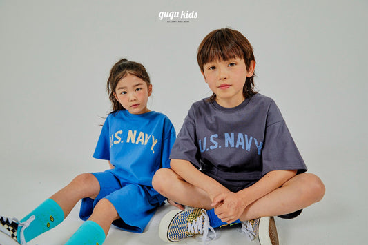 [Gugu Kids] Navy Top Bottom Set