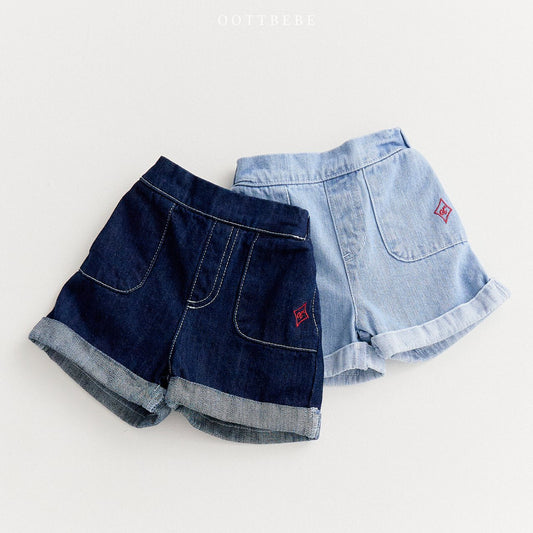 [Oottbebe] Pocket Roll-Up Denim Shorts