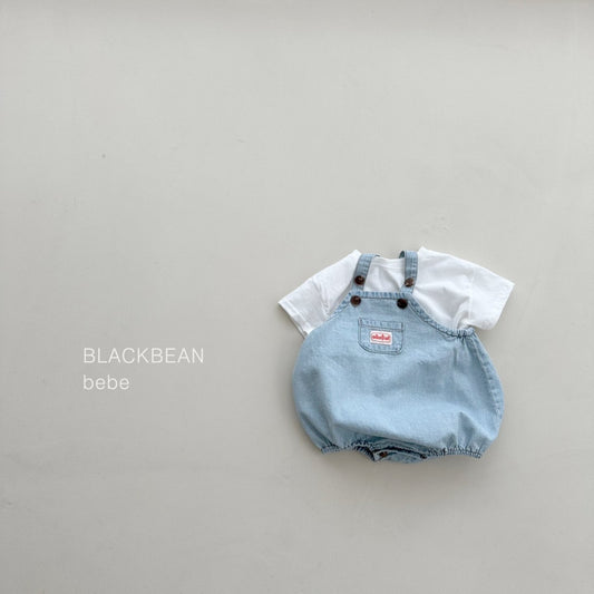 [Black Bean] Time Denim Suspender Set