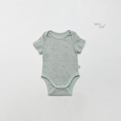 [Lime&Blue] Summer Fish Bear Body Suit