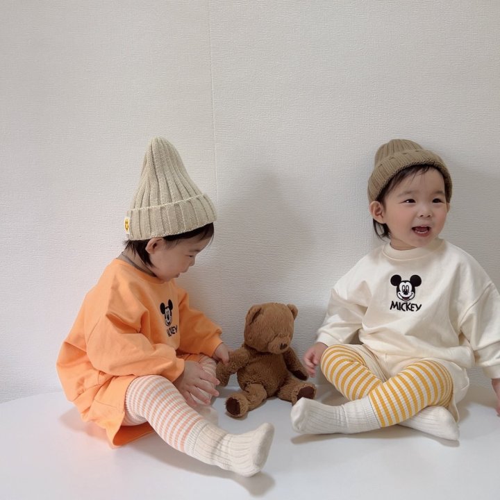 Mickey Embroidery Top Bottom Set