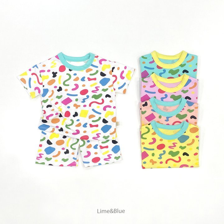 [Lime&Blue] Crayon Home Wear Set (Mom&Dad Couple)