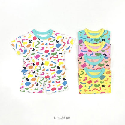 [Lime&Blue] Crayon Home Wear Set (Mom&Dad Couple)