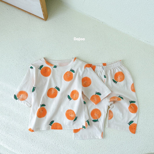 [Dajoa] Orange 3/4 Home Wear Set