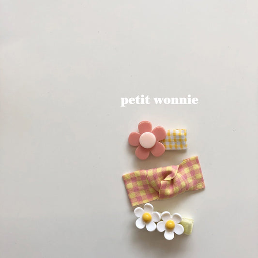 [Petit Wonnie] Check Shu Shu Hair Pin Set
