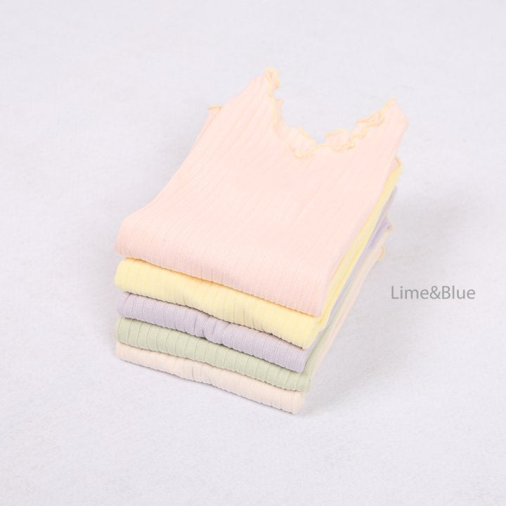 [Lime&Blue] Pastel Modal Ribbed Home Wear Set