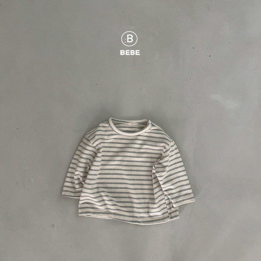Stripe Big Box Baby T-Shirts [Grey/18m]