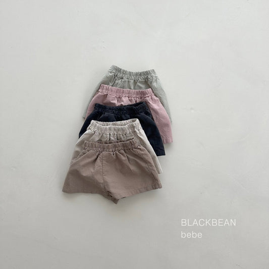 [Black Bean] Linen Baby Shorts