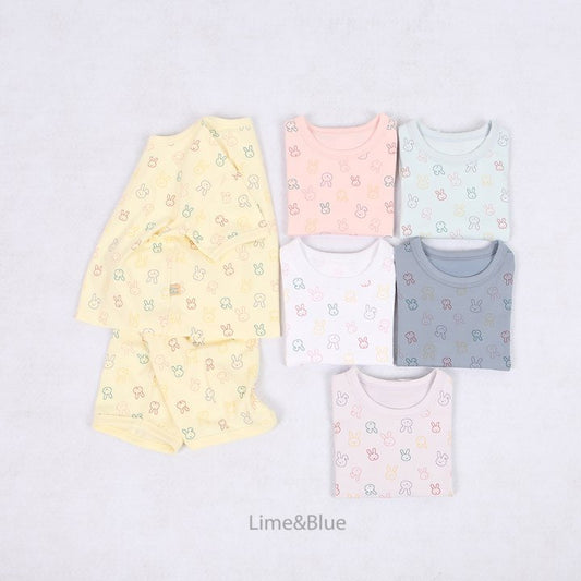 [Lime&Blue] Line New Rabbit Home Wear Set (Mom&Dad Couple)