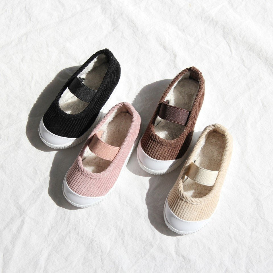 Corduroy Basic Fur Shoes