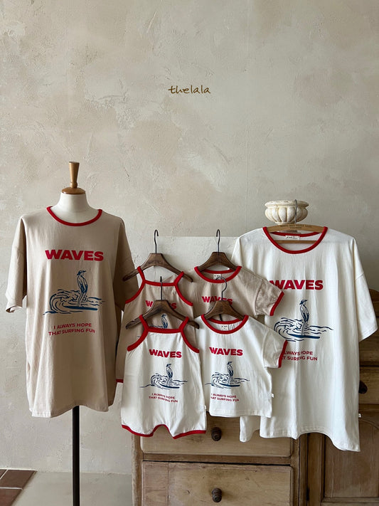 [The Lala] Waves T-Shirts (Mom Couple)