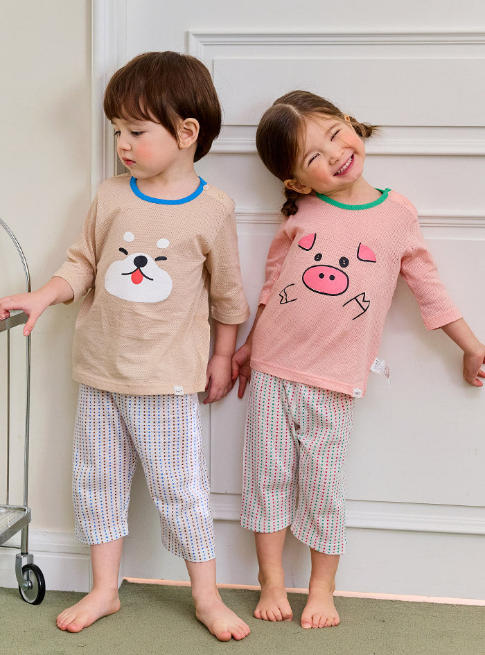 Animal Mesh 3/4 Home Wear Set