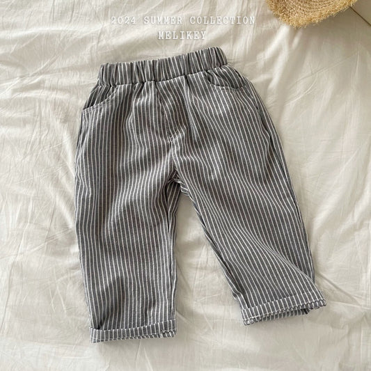 [Melikey] Cotton Stripe Pants