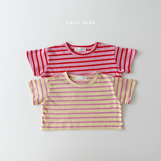 [Daily Bebe] Stripe Crop T-Shirts