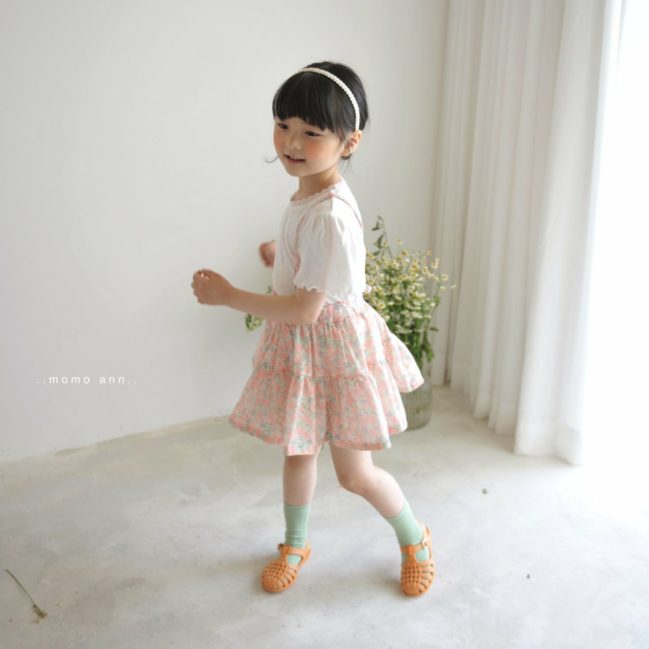 Suspender Skirt [Pink Flower/11/XL(5-6yr)]