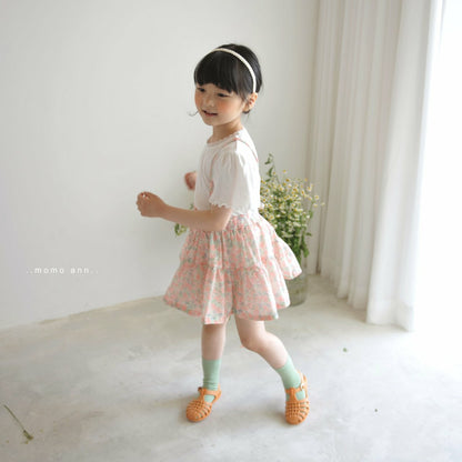 Suspender Skirt [Pink Flower/11/XL(5-6yr)]