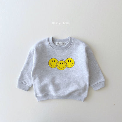 Three Smile Sweatshirt [Stripe/XL(5-6yr)]