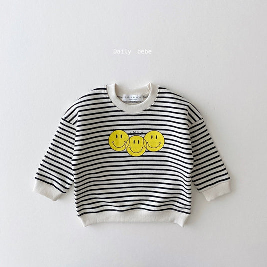 Three Smile Sweatshirt [Stripe/XL(5-6yr)]