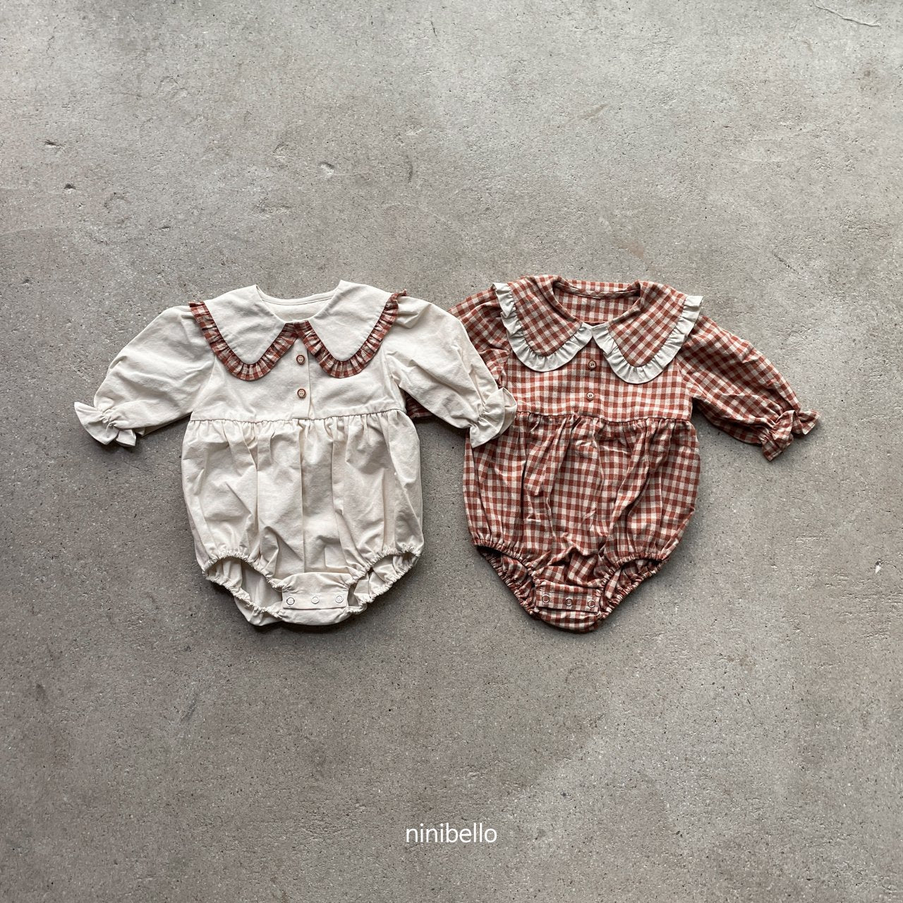 Frill Body Suit [Check/Baby S(6-12m)]