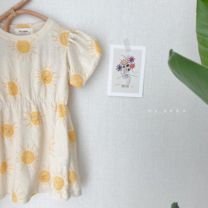 Summer Cotton Puff Dress [Sun/L(4-5yr)]