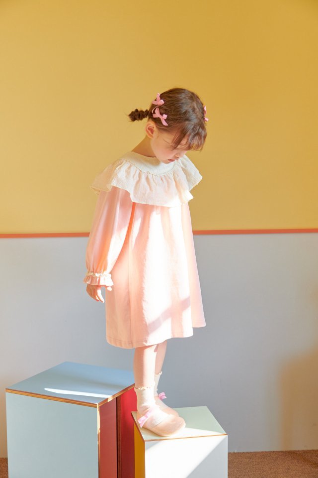 Cream Lace Dress [Pink/XXL(6-7yr)]