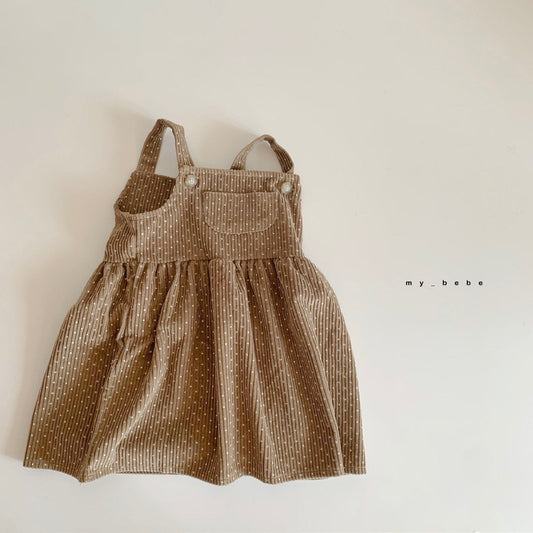 Corduroy Dot Dress [Brown/M(3-4yr)]