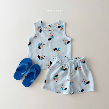 Cooling Rayon Top Bottom Set [Watermelon/M(3-4yr)]