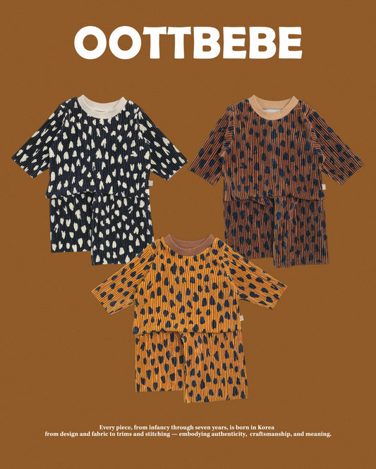 [PRE-ORDER] Velvet Leopard Pleats Top Bottom Set