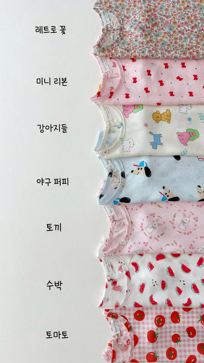 Cooling Rayon Top Bottom Set [Watermelon/M(3-4yr)]