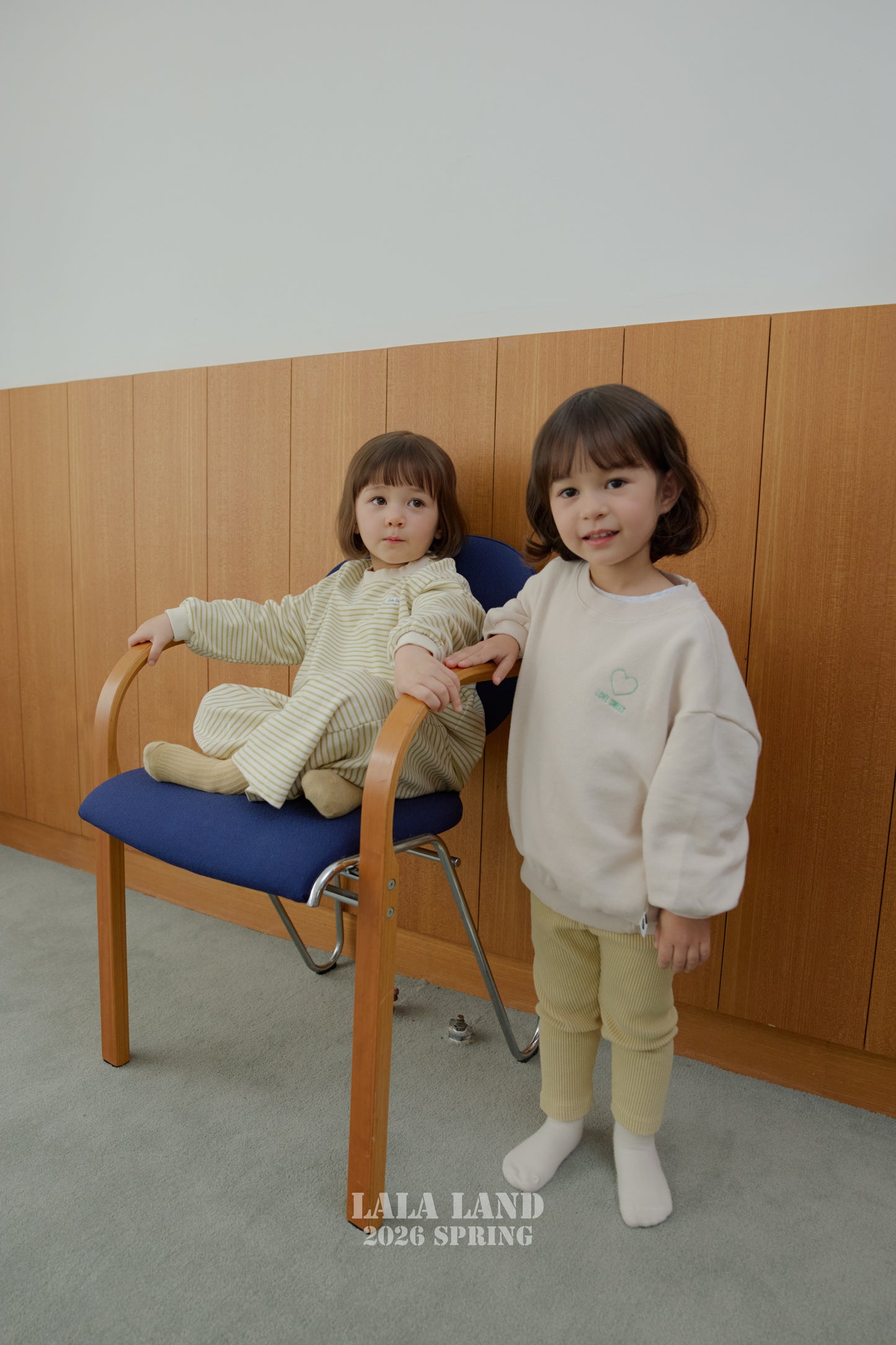 Cozy Ribbed Leggings [Blue, Beige/M(3-4yr)]
