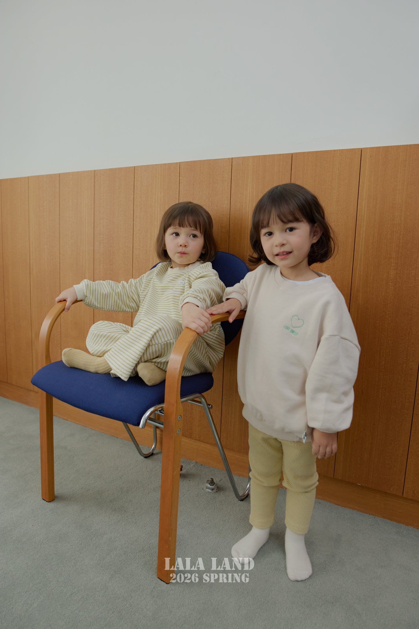 Cozy Ribbed Leggings [Blue, Beige/M(3-4yr)]