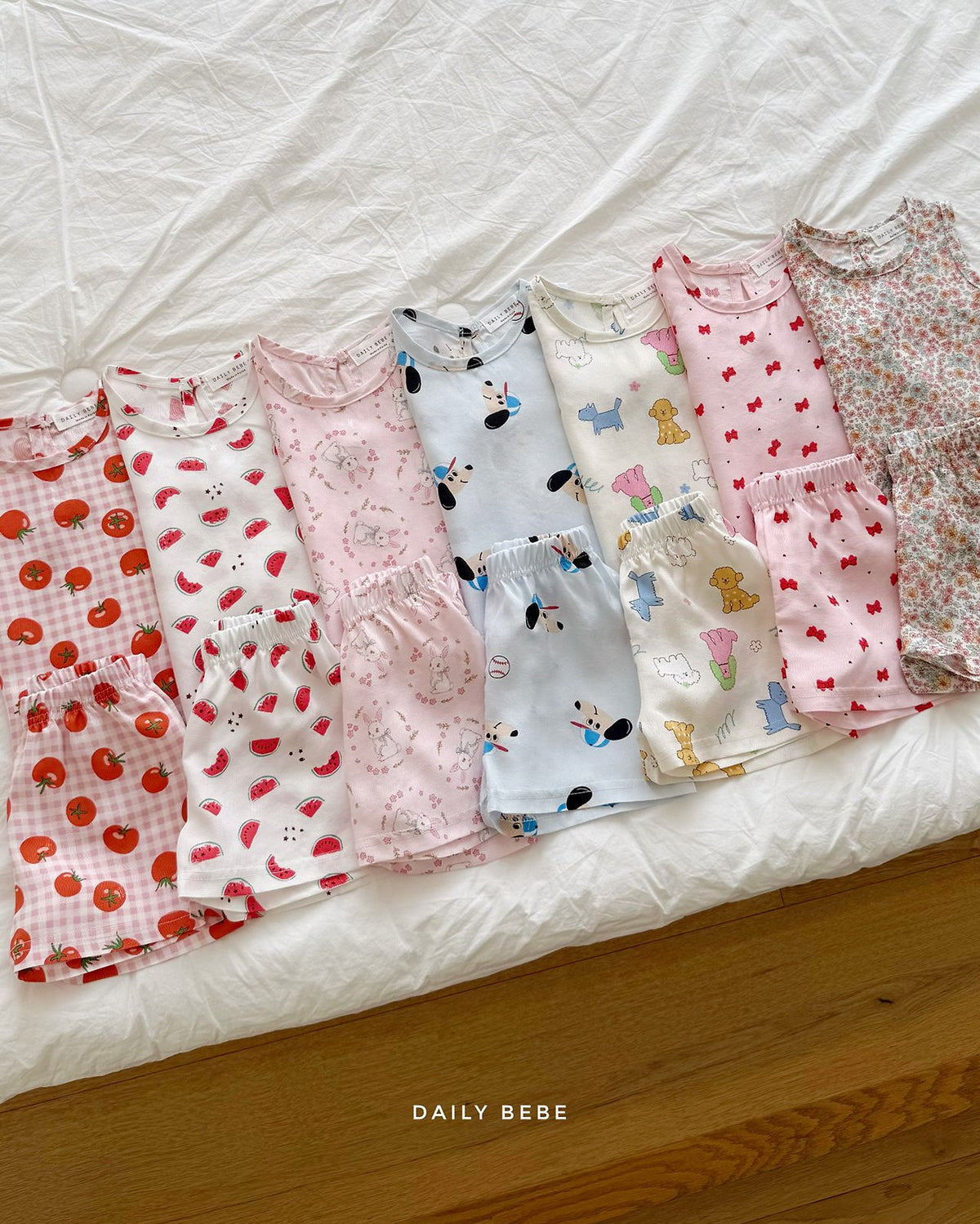 Cooling Rayon Top Bottom Set [Watermelon/M(3-4yr)]