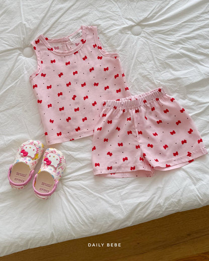 Cooling Rayon Top Bottom Set [Watermelon/M(3-4yr)]