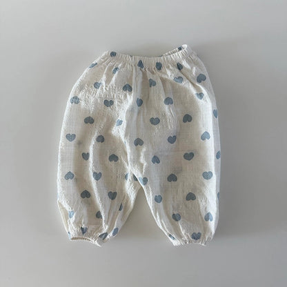 Summer Sausage Pants [Blue Heart, Beige Dot/100/M(3-4yr)]