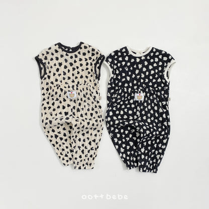 [PRE-ORDER] Petite Leopard Pleats Top Bottom Set