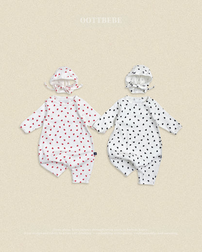 [PRE-ORDER] Petit Heart Body Suit + Bonnet Set