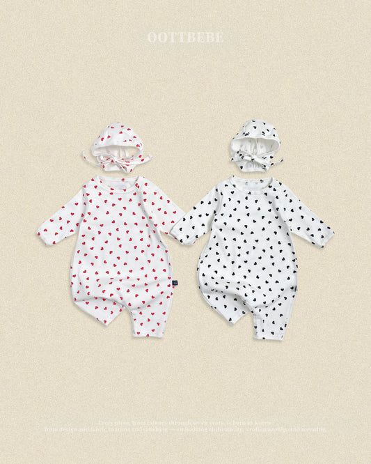 [PRE-ORDER] Petit Heart Body Suit + Bonnet Set