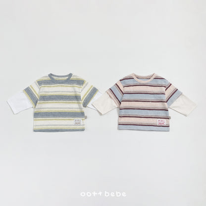 Breeze Layered T-Shirts [Grey/Yellow/M(3-4yr)]