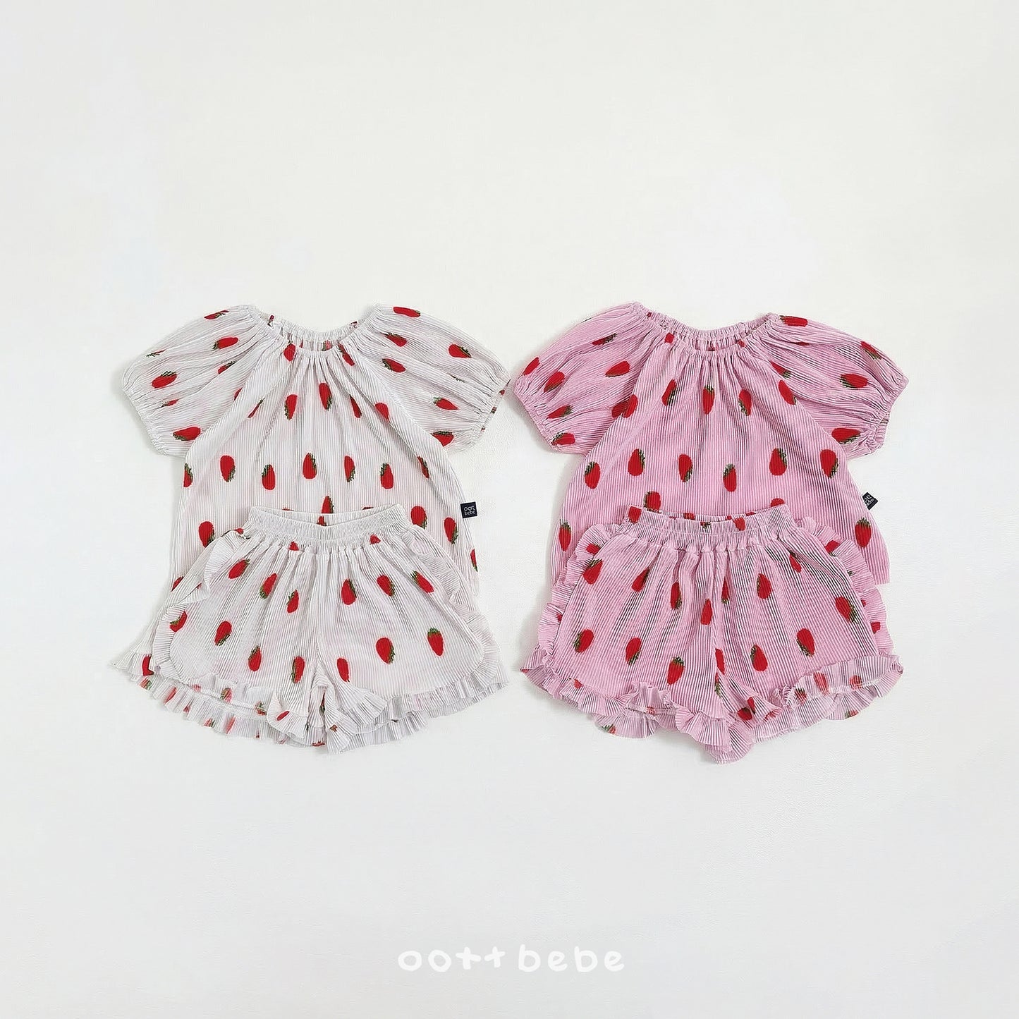 [PRE-ORDER] Sweet Berry Pleats Top Bottom Set