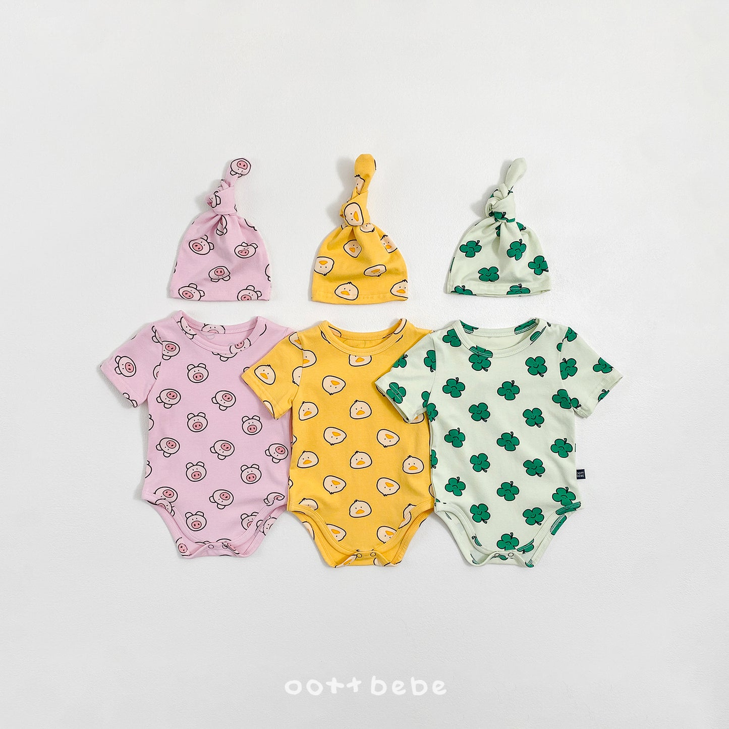 [PRE-ORDER] Happy Friends Body Suit + Bonnet Set