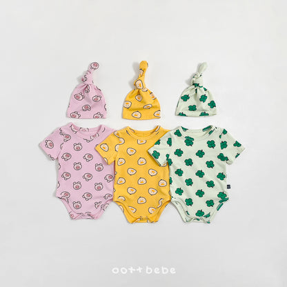 [PRE-ORDER] Happy Friends Body Suit + Bonnet Set