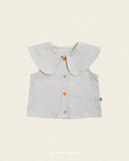 [PRE-ORDER] Heart Denim Collar Blouse