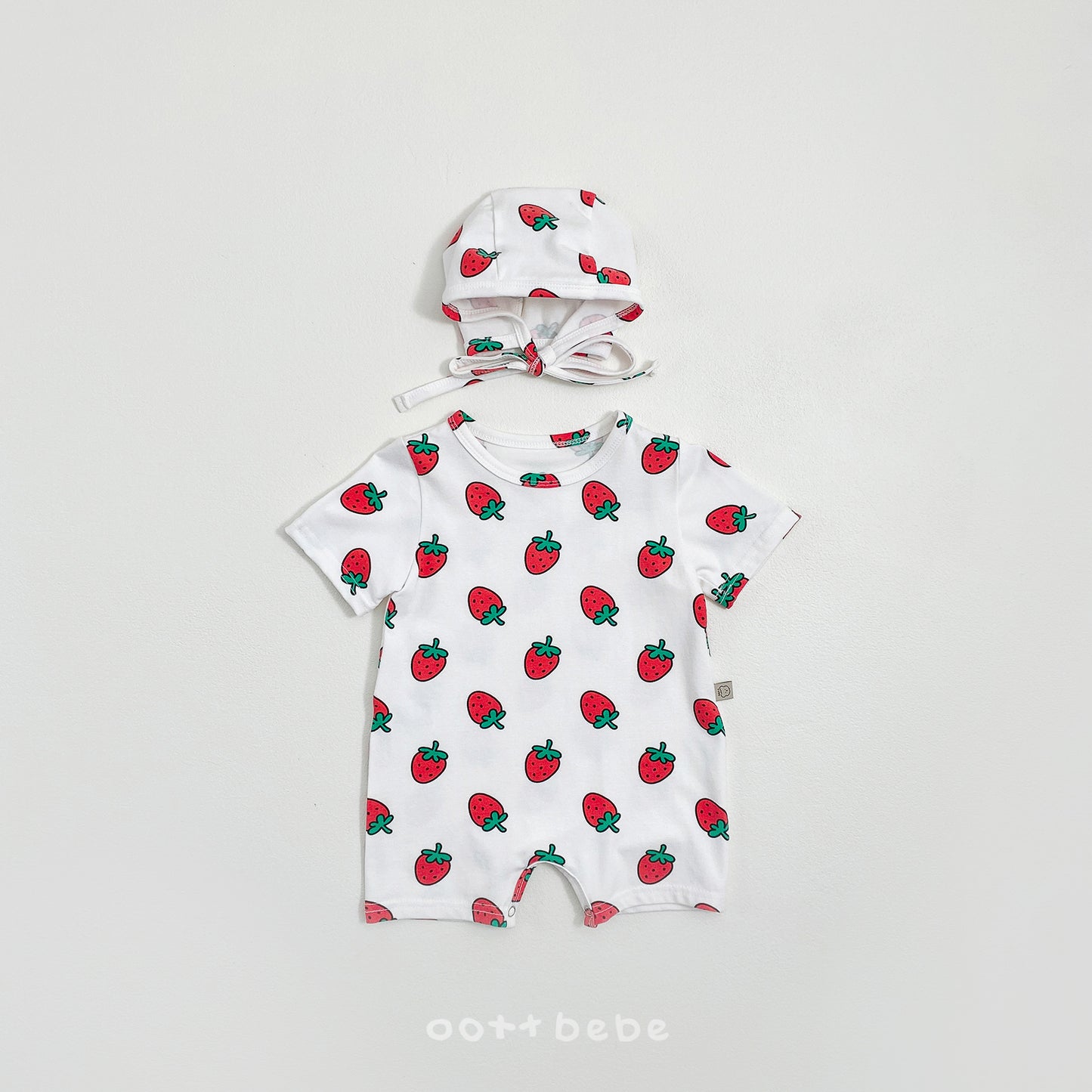 [PRE-ORDER] Strawberry Body Suit + Bonnet Set