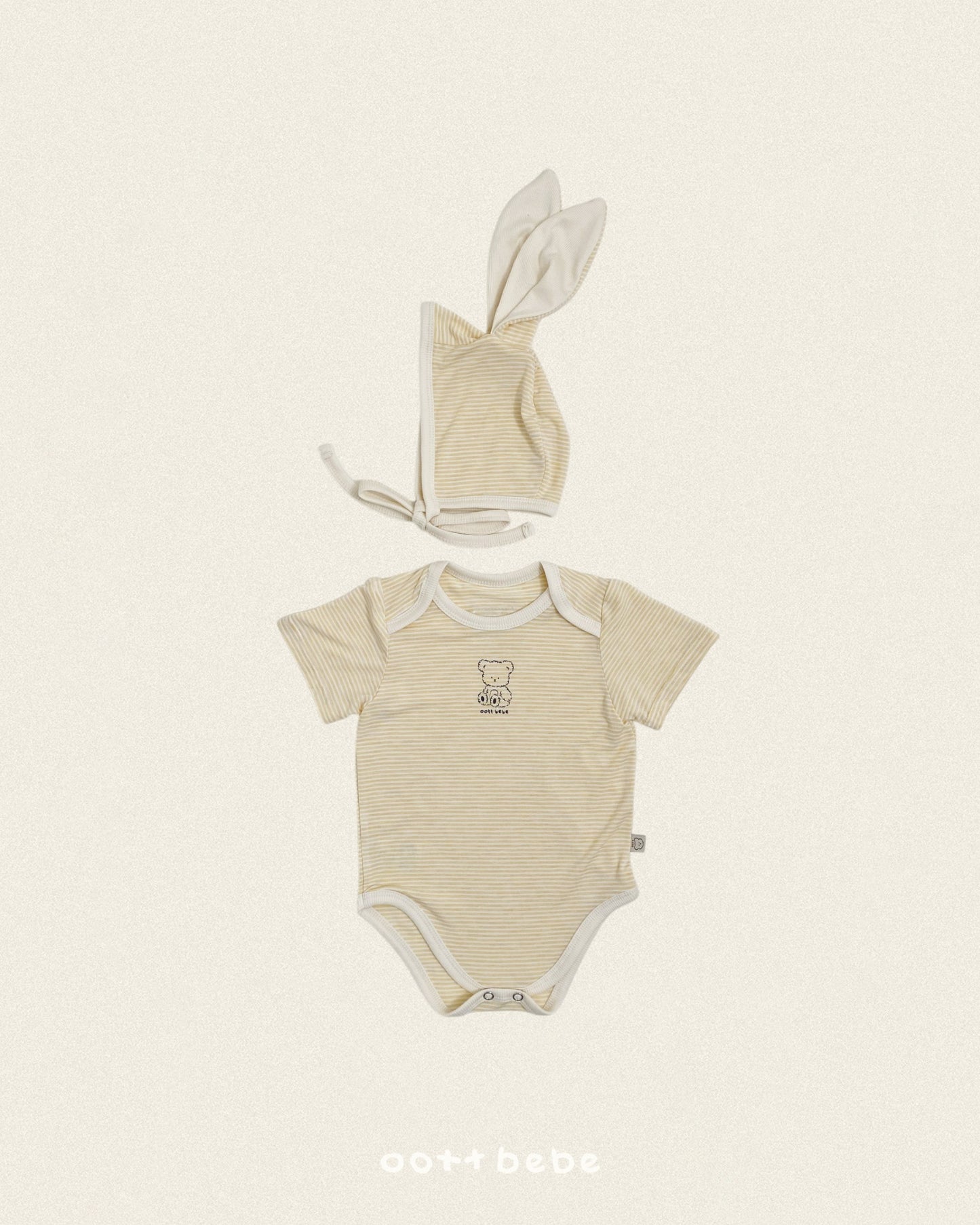 [PRE-ORDER] Chewy Stripe Body Suit + Bonnet Set