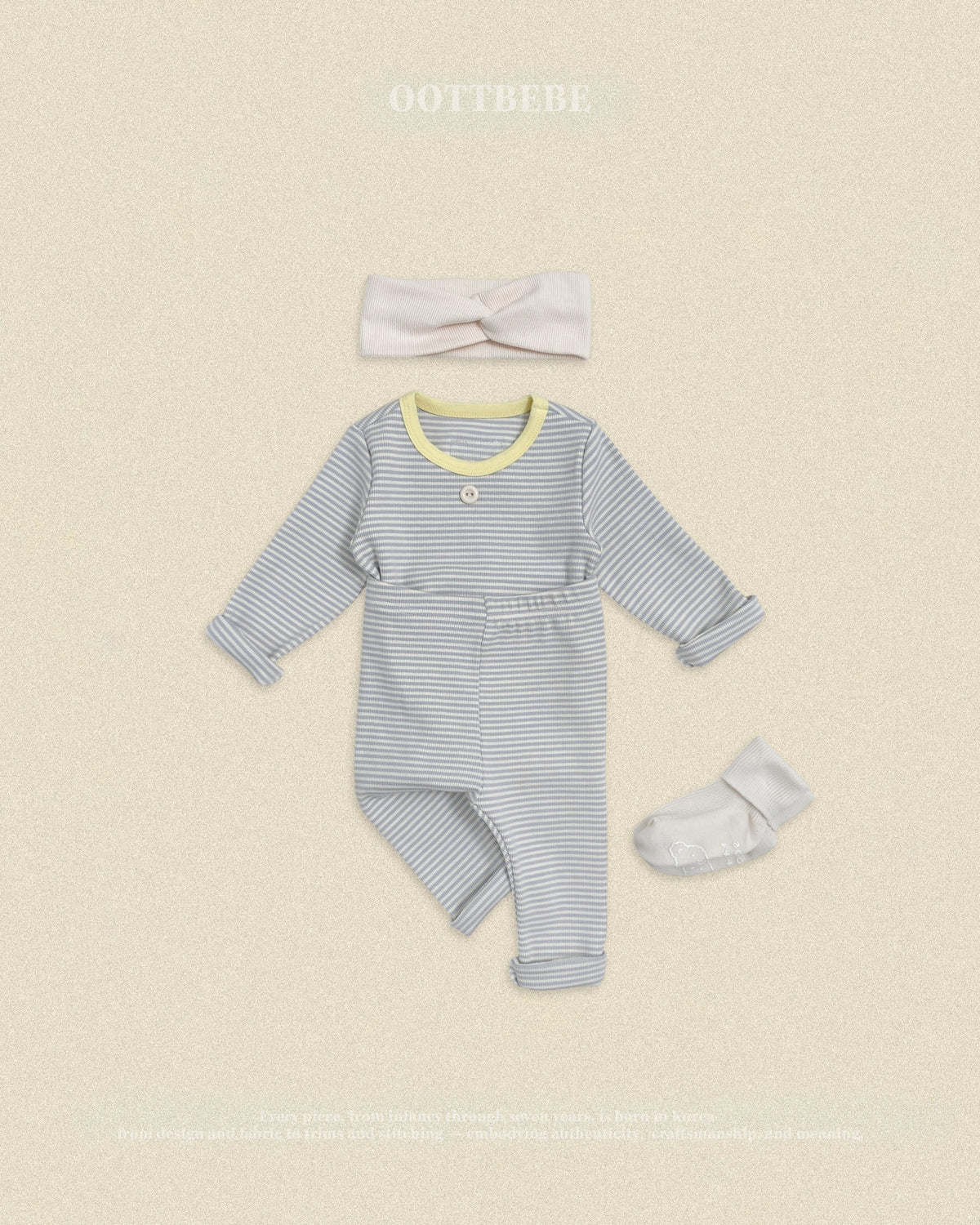Vanilla Latte Home Wear Set [Blue/Yellow/XL(4-5yr)]