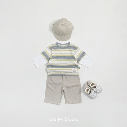 Breeze Layered T-Shirts [Grey/Yellow/M(3-4yr)]