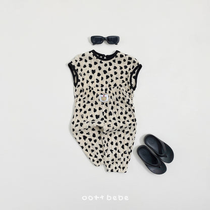 [PRE-ORDER] Petite Leopard Pleats Top Bottom Set
